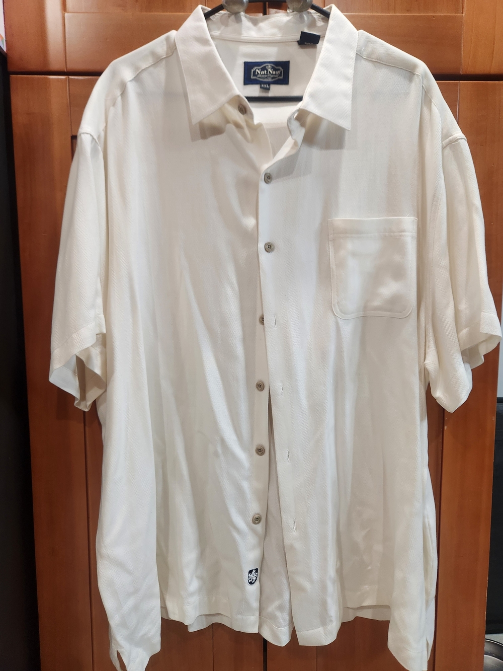 Nat Nast Men’s Cream Short Sleeve Button-Down Shirt